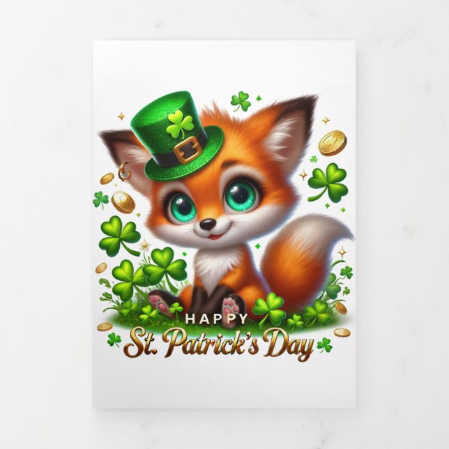 Cute St Patrick's Day card with Fox  (Cover)