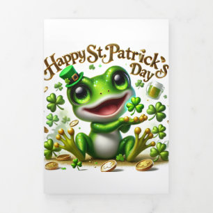Cute St Patrick's Day card with Frog