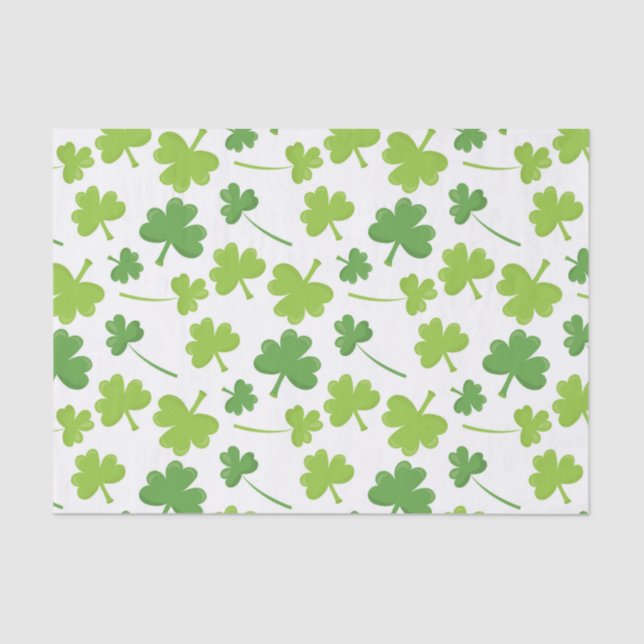 Cute St. Patrick's Day Clovers Tissue Paper (Front)