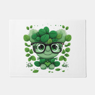 cute st Patricks day cute shamrock wherein glasses Doormat