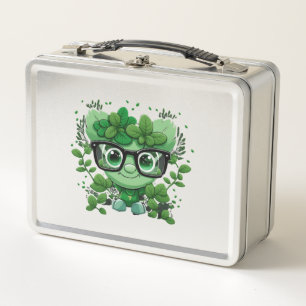 cute st Patricks day cute shamrock wherein glasses Metal Lunch Box