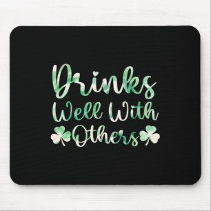Cute St Patricks Day Drinking Tie Dye Drinks Well  Mouse Mat