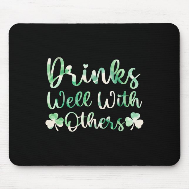 Cute St Patricks Day Drinking Tie Dye Drinks Well  Mouse Mat (Front)