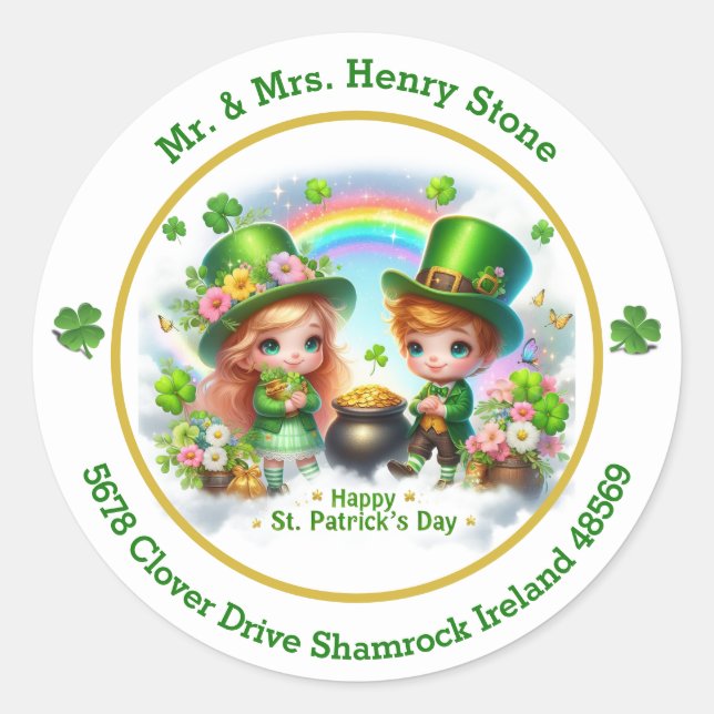 Cute St. Patrick's Day Envelope Seal (Front)