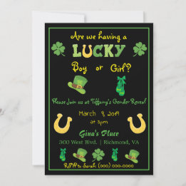Cute St. Patrick's Day Gender Reveal Invitation
