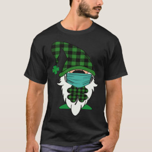 Cute St Patricks Day  Gnome Face Mask Quarantine T-Shirt
