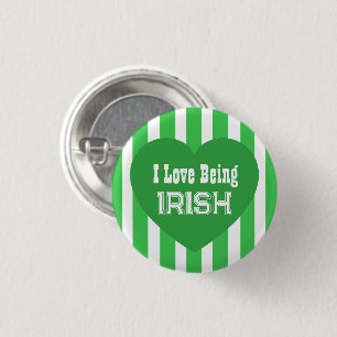 Cute St. Patrick's Day Green I Love Being Irish 3 Cm Round Badge
