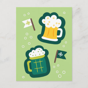 Cute St. Patrick's Day Have a Drink on Us Postcard