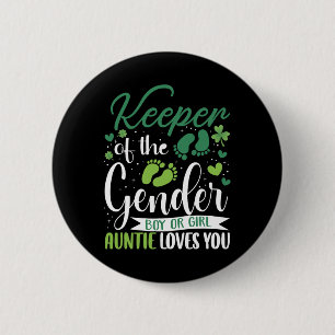 Cute St Patrick's Day Keeper Of The Gender Auntie 6 Cm Round Badge