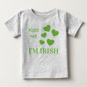 Cute St. Patricks Day Kiss Me I'm Irish Baby T-Shirt