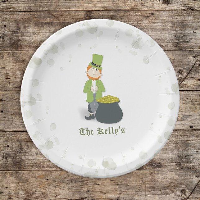 Cute St. Patrick's Day Leprechaun Custom Paper Plate (Creator Uploaded)