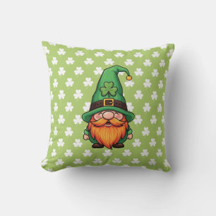 Cute St. Patrick's Day Lucky Leprechaun Gnome Cushion