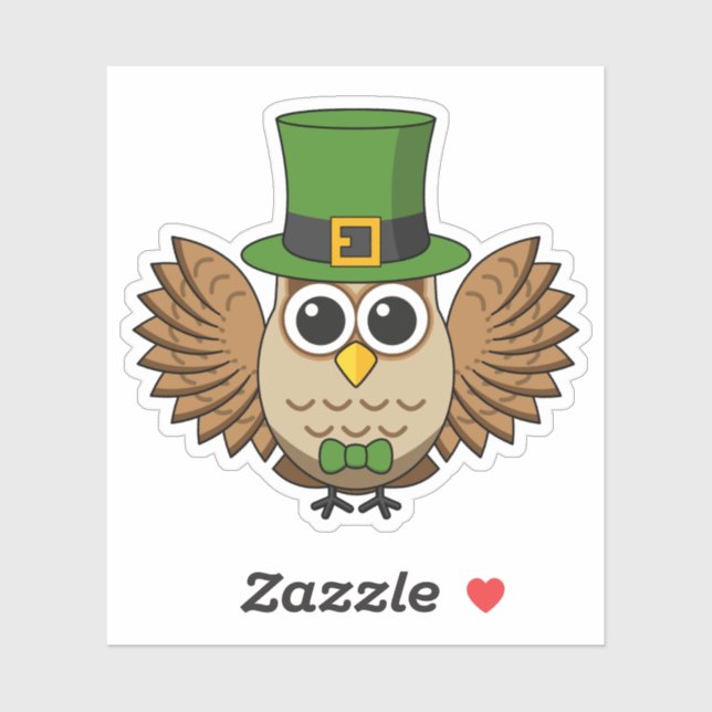 Cute St Patrick's Day Owl Cartoon (Sheet)