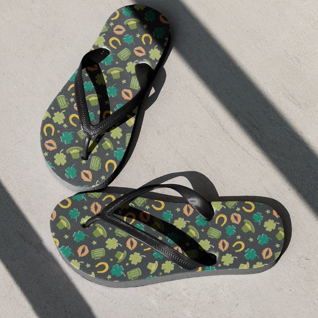 Cute St Patrick's Day Pattern Flip Flops (Creator Uploaded)