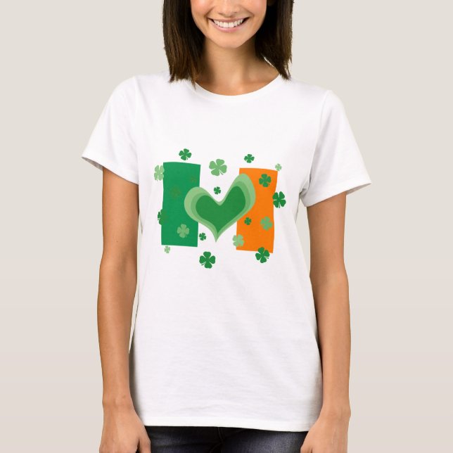Cute St Patricks Day shirt with Irish flag (Front)