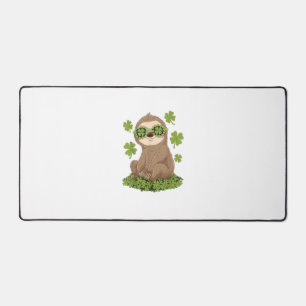 Cute St. Patrick's Day Sloth Lepricorn Shamrock Gi Desk Mat