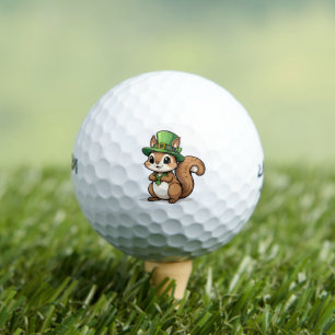 Cute St. Patrick's Day Squirrel with Green Hat Golf Balls