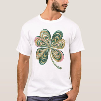 Cute St Patricks Four Leaf Clover Watercolor Shirt