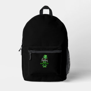 Cute St Patty's Day Leprechaun I'm a Lucky Dental Printed Backpack