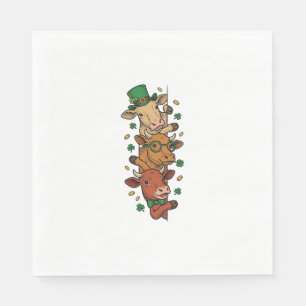 Cute Stacked Cows St Patrick Vintage Engraving Des Napkin