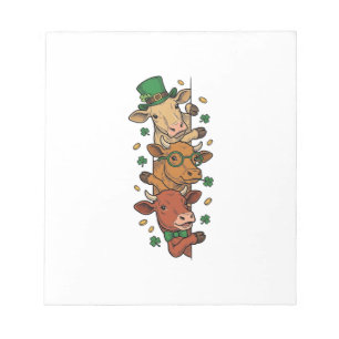Cute Stacked Cows St Patrick Vintage Engraving Des Notepad