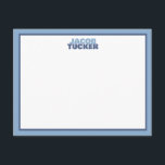 Cute Stacked Name 2-Tone Blue Border Stationery Card<br><div class="desc">This design features a bold double border with space for a stacked first and last name at the top. Click the customise button if you would like to adjust the design elements and/or further modify the text! Variations of this design, additional colours, as well as coordinating products are available in...</div>