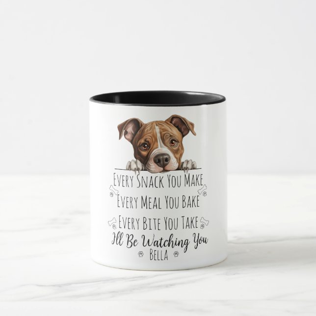 Cute Staffordshire Dog Funny Custom Mug (Center)