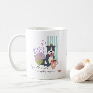 Cute Staffy Pet Dog Coffee with Friend Quote Coffee Mug