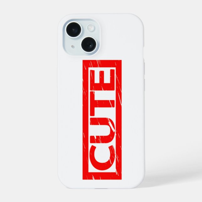 Cute Stamp iPhone 15 Case (Back)
