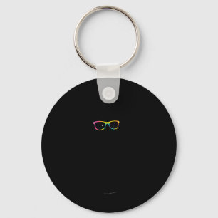 Cute Standing Hipster Bunny Tie Dye Glasses Rabbit Key Ring