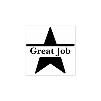 Cute Star Great Job Teacher Grading Wooden Rubber Stamp