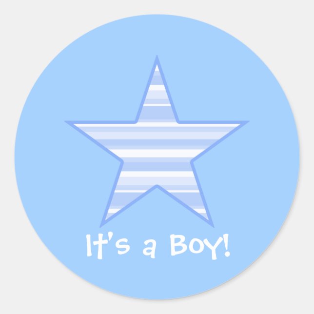 Cute Star, It's a Boy Sticker (Front)
