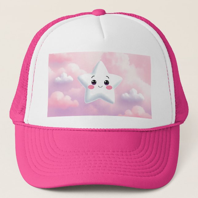 Cute Star Pink Sky Pink Hat (Front)