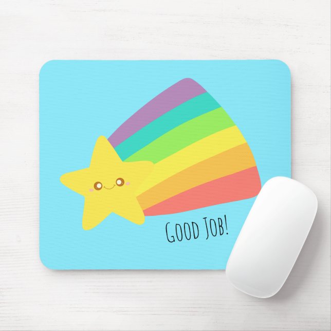 Cute Star Rainbow Mouse Mat (With Mouse)