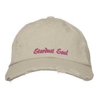 Cute Stardust Soul Quote Vintage Pink Rustic Stone Embroidered Hat
