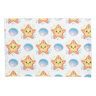 Cute Starfish and Seashells Pillowcase