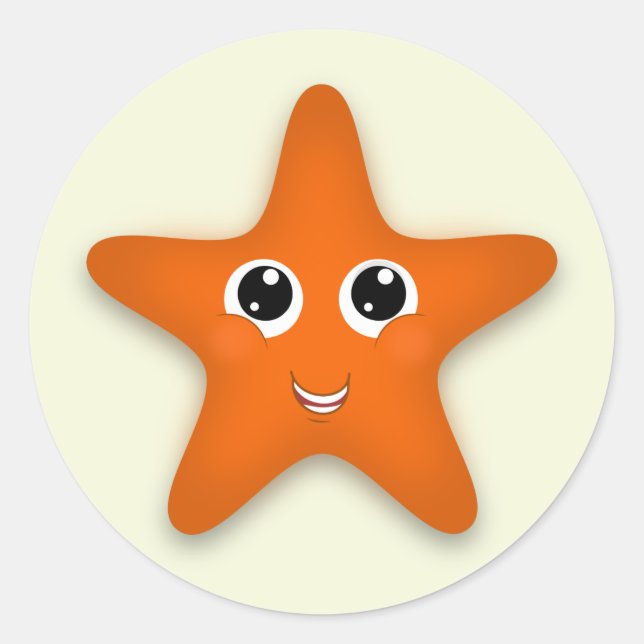 Cute Starfish Classic Round Sticker (Front)