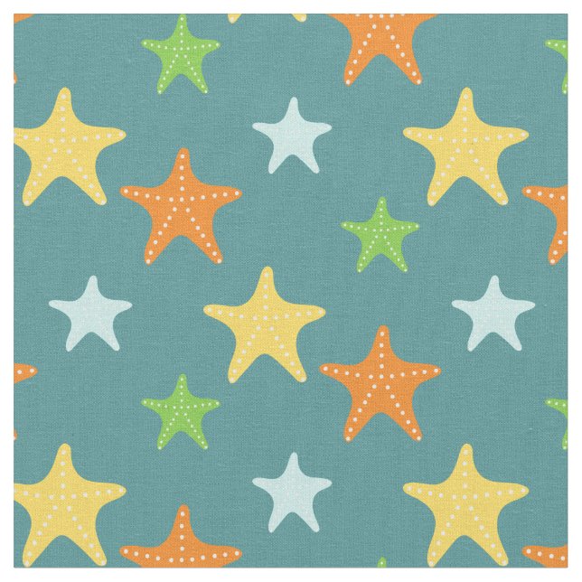 Cute Starfish Pattern Fabric (Close Up)