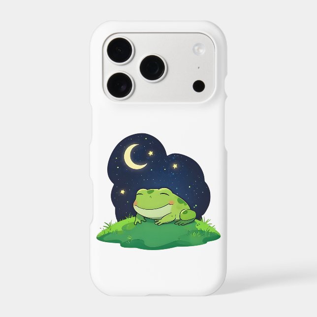 Cute Stargazing Frog Kawaii Night Sky Design (Back)