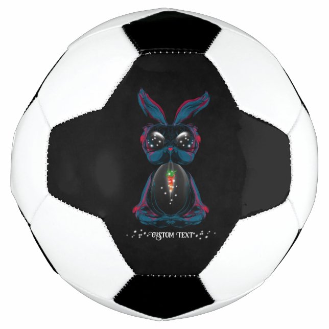 Cute Starlight Eyes Bunny in Yoga Pose Meditation Football (Front)