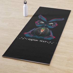 Cute Starlight Eyes Bunny in Yoga Pose Meditation Mat