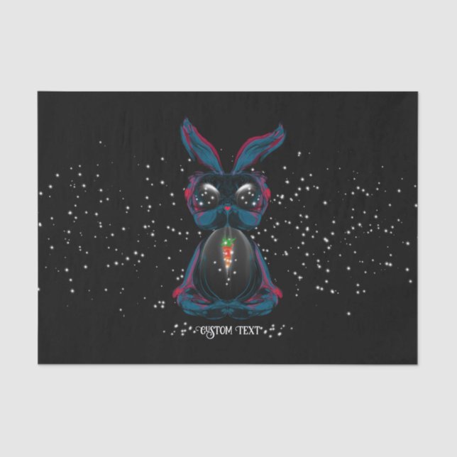 Cute Starlight Eyes Bunny in Yoga Pose Meditation Tissue Paper (Front)