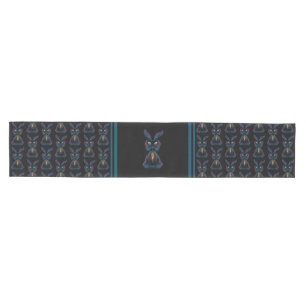 Cute Starlight Eyes Rabbit in Yoga Pose Meditation Medium Table Runner
