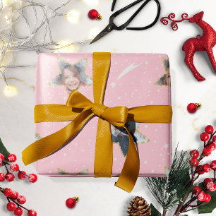 Cute Starry Pattern Your Own Photo Christmas Wrapping Paper