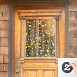 Cute Stars Christmas & New Year's Eve Decorative Window Cling