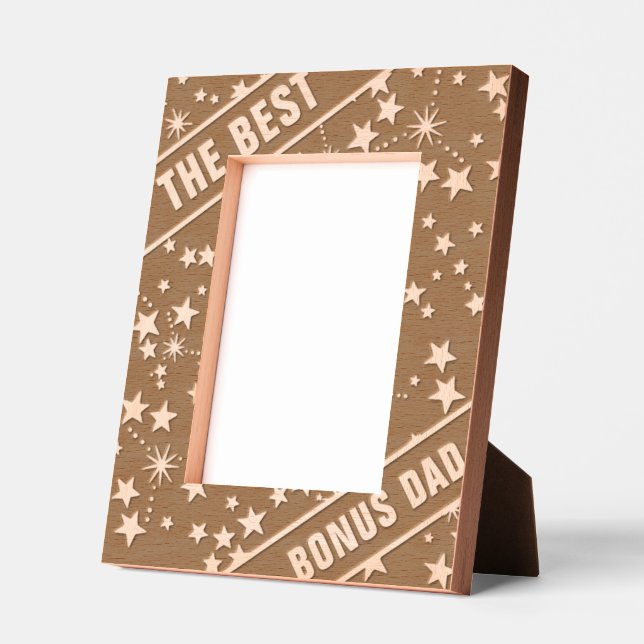   Cute Stars Cool Fun Celestial The Best Bonus Dad Etched Frames (Left)
