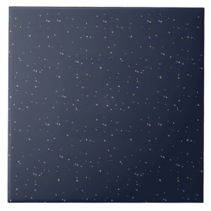 Cute Stars On A Sparkling Night Sky Tile