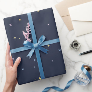 Cute Stars On A Sparkling Night Sky Wrapping Paper