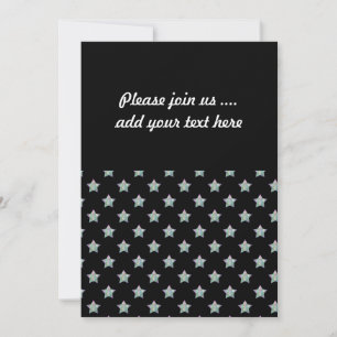 Cute Stars on Black Background Pattern Invitation