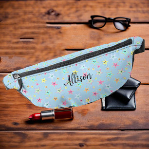 Cute stars with faces in pastel colors, custom  bum bags